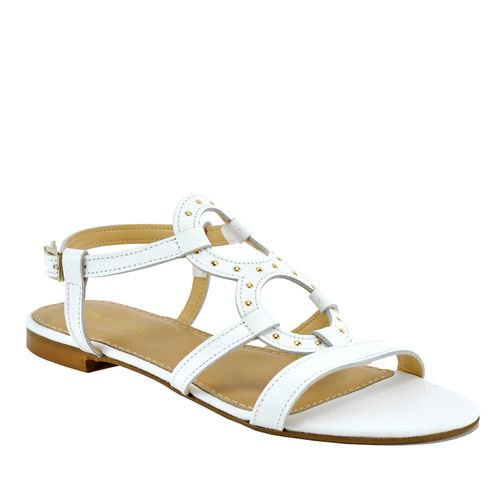 Leo Leather Studded Flat Sandal