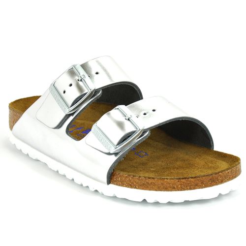 Arizona 552963 Silver Metallic Leather  Flat Slide