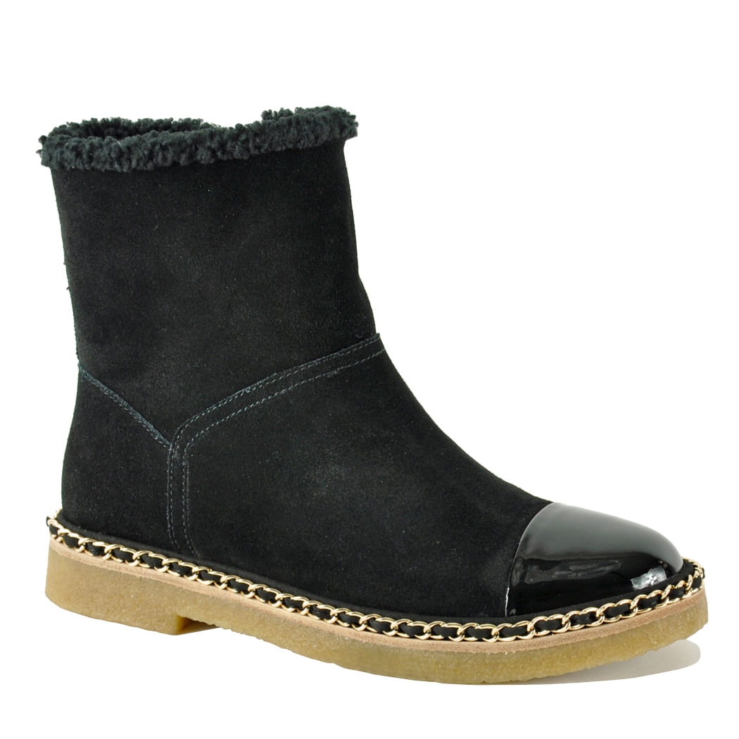 Footnotes Kendal Suede Fur Chain Bootie