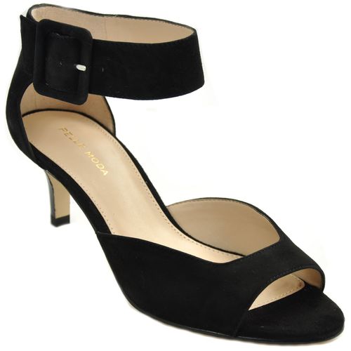 Berlin Sandal Suede Anklewrap Kitten Heel
