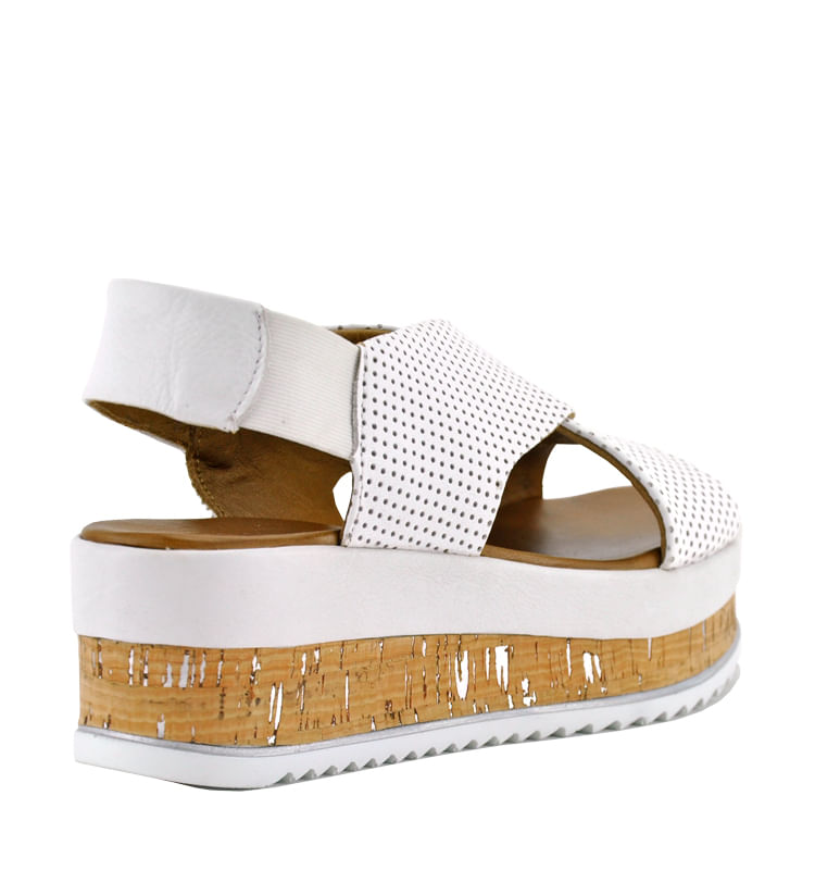 Iggy Perforated Criss Cross Wedge | Leather - Footnotes Shoes