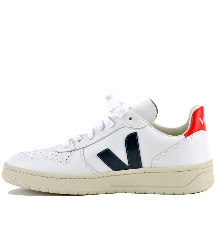 white sneakers with v