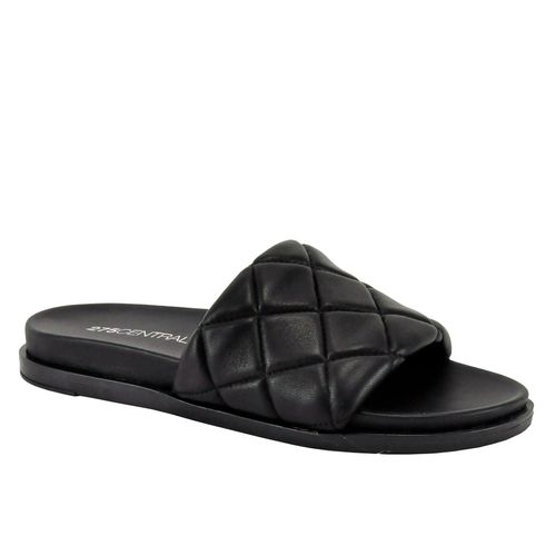 Pearl Quilted Leather Flat Slide