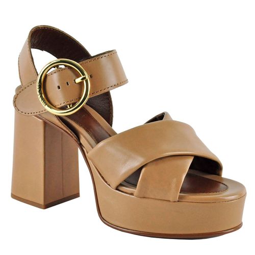 Lyna-SB36033A Leather Platform Sandal
