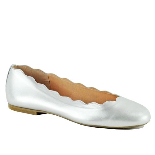 Jigsaw Metallic Leather Scallop Ballet