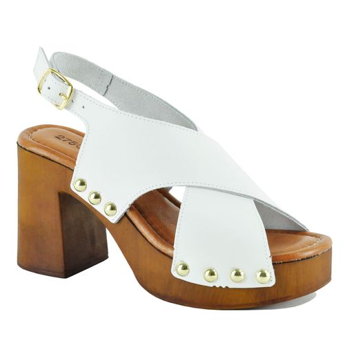 Shepard Leather Wood Heel Sandal