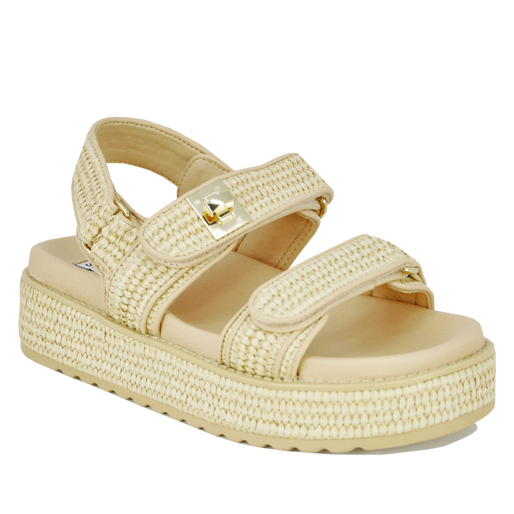 Big Mona Raffia Footbed Sandal