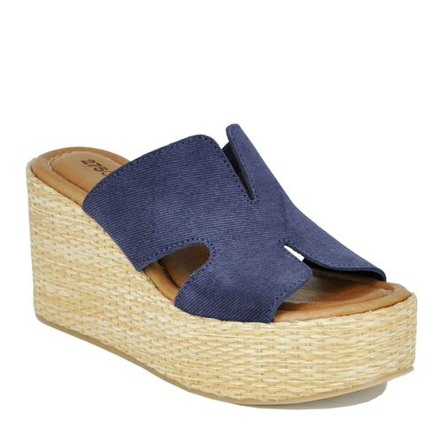 Snoop Denim Wedge Platform Slide